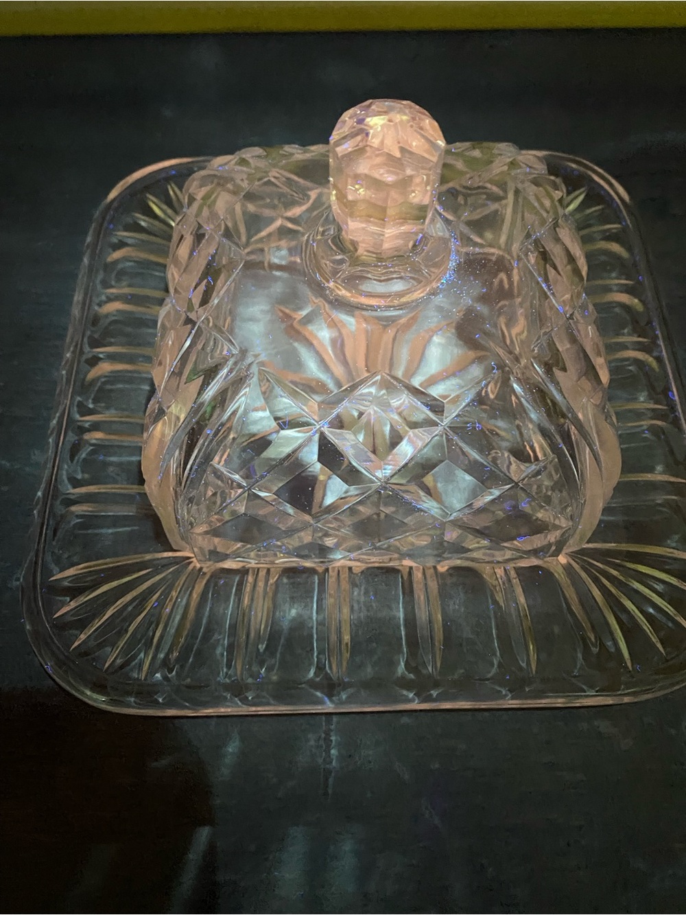 Makasa, Clear Cut Crystal Butter Dish